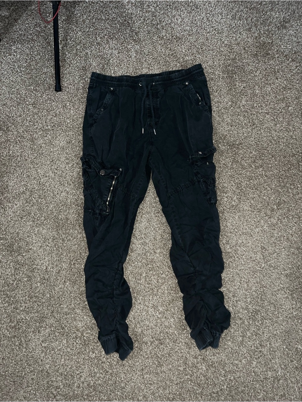 XRAY Military Vintage OG Black Zip Utility Cargo Jogger Pants